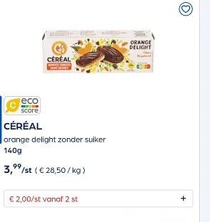 Collect&go CÉRÉAL orange delight zonder suiker 140g