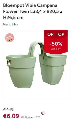 Elho Bloempot Vibia Campana Flower Twin