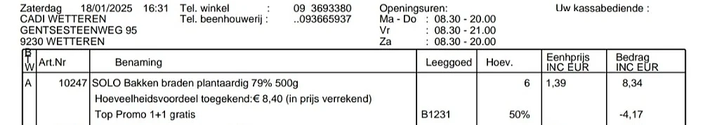 2x Solo 500 gram voor maar 1,39 euro