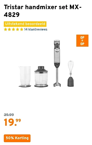 Tristar handmixer set MX-4829