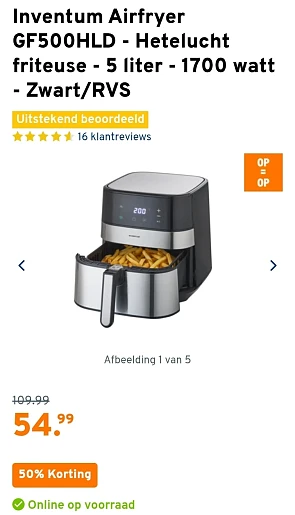 Inventum Airfryer GF500HLD