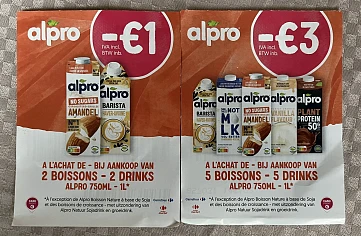 Alpro bonnen in Carrefour market