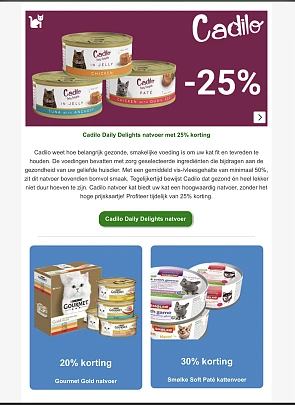 Katten cadillo, gourmet, smolke natvoer