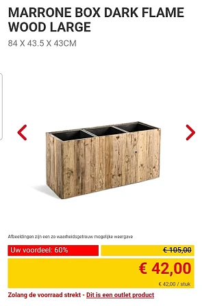 Marrone box dark flame wood large