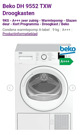 Beko DH9552TXW Droogkast