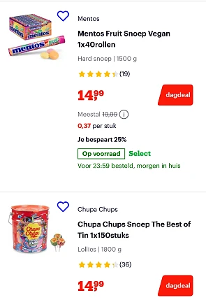Dagdeal snoepgoed