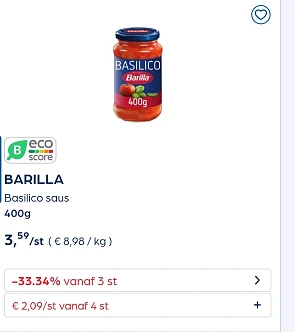 Collect&go BARILLA Basilico saus 400g