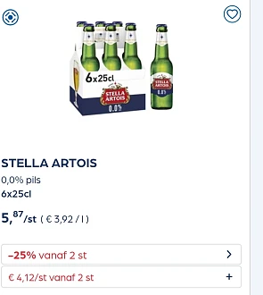 Collect&go STELLA ARTOIS 0,0% pils 6x25cl