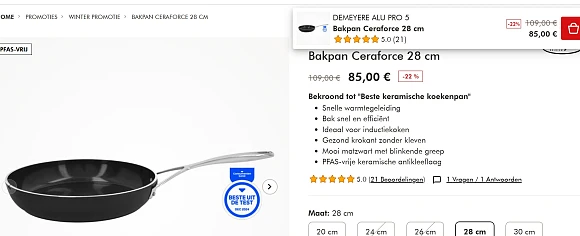 22% korting op de Alu Pro pannen bij Demeyere