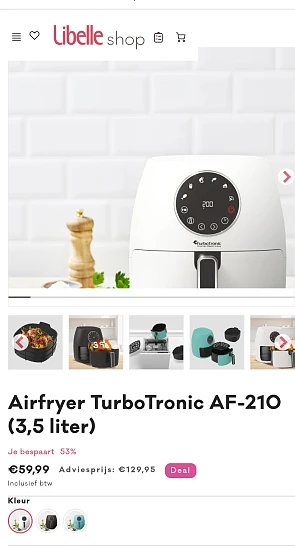 TurboTronic Airfryer libelle shop