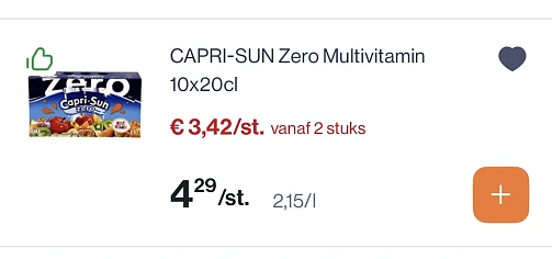 Capri sun zero multivitamin