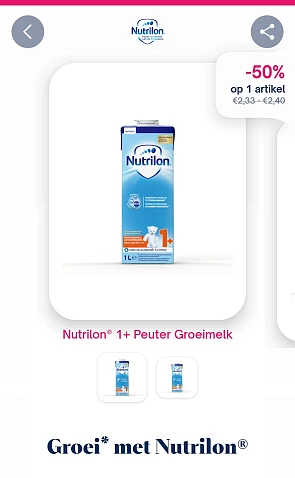 Nutrilon peutergroeimelk -50% 👶🏼 Shopmium