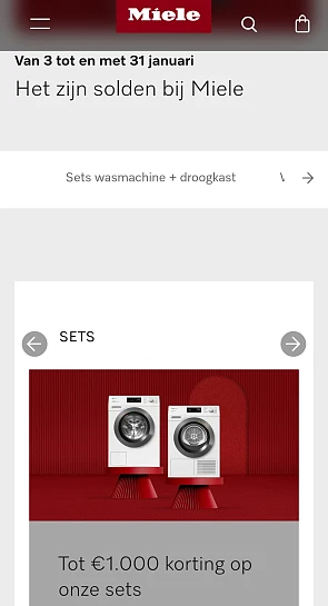 Set korting bij Miele tot 1000 euro