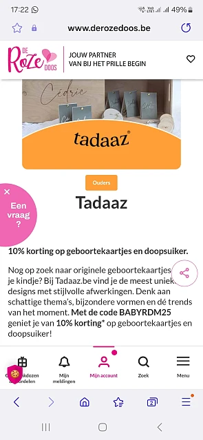 Geboorte kaartje, doopsuiker0