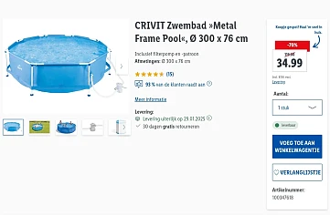 Zwembad crivit 300×76