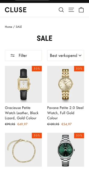 Cluse horloges tot 50%