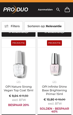 Pro - duo nagellak tot 40%