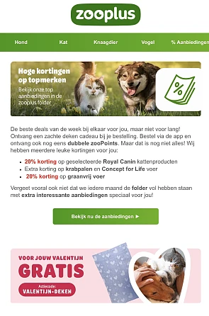 Zooplus valentijndeken