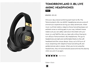 -50% 🎧 TOMORROWLAND X JBL LIVE 660NC HEADPHONES