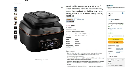 Russell Hobbs Airfryer en grill in 1 aan spotprijs