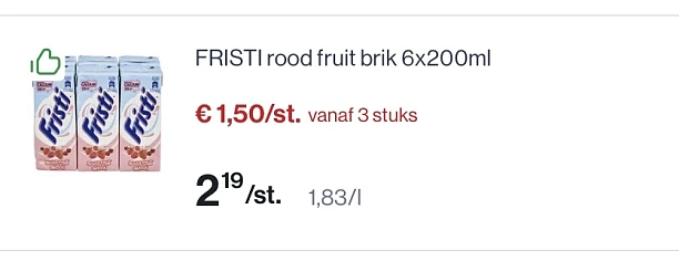 Fristi rood fruit brik 6x 200 ml