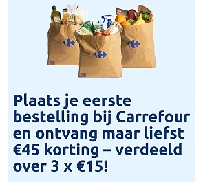 45€ korting bij aankoop vanaf 80€ bij Carrefour