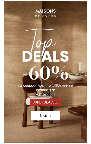 60% korting bij Maison du monde