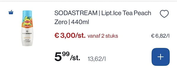 Sodastream siroop Lipton ice tea Peach