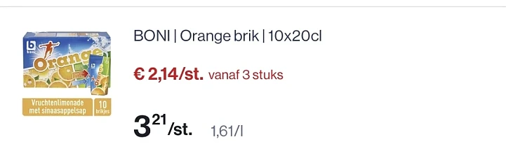 Boni orange brik 10x20 cl