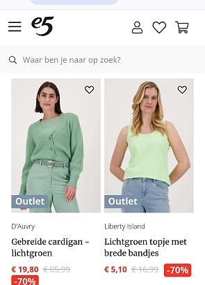 E5 mode ronde prijzen