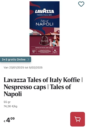 Lavazza koffie nespresso online promo Delhaize
