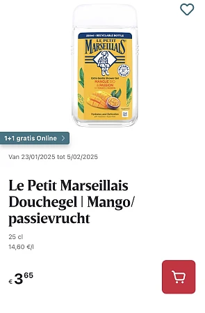 Le petit marseillais douchegel online promo Delhaize