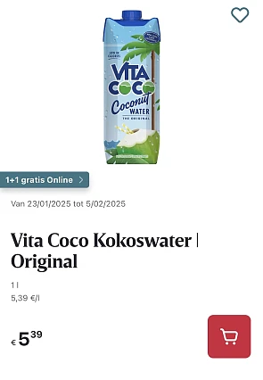 Vita Coco kokoswater original online promo Delhaize