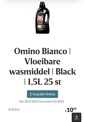 Omino binco black 2+2 gratis online bij Delhaize