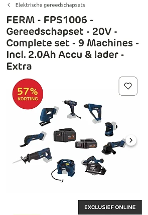 FERM FPS1006 Gereedschapset -57%