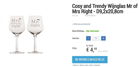 -50% 'Mr. & Mrs. Right' set wijnglazen ♥️ Valentijn