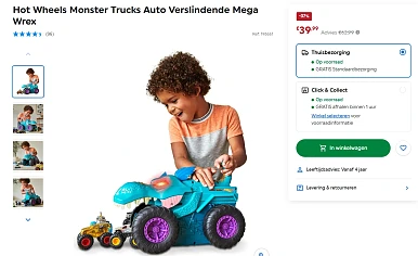 -37% Hot Wheels 🔥 Monster Trucks Auto Verslindende Mega Wrex