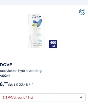Collect&go DOVE bodylotion hydro voeding 400ml