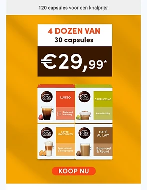 4 dozen van 30 capsules voor maar €29,99