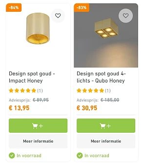 Tot 84% korting op verlichting