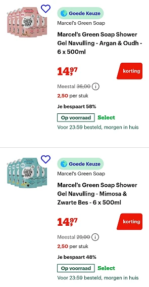 Marcel's Green Soap Douchegels tot 58 bij bol