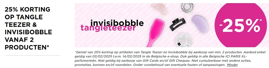 -25% Tangle Teezer en Invisibobble vanaf 2 stuks 🎀 ICI Paris XL