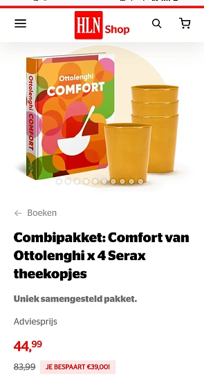 Combipakket: Comfort van Ottolenghi x 4 Serax theekopjes HLN shop