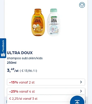Collect&Go ULTRA DOUX shampoo subl.oliën/kids 250ml