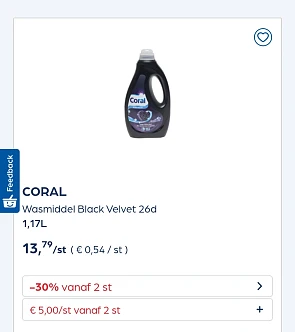 Collect&go CORAL Wasmiddel Black Velvet 26d 1,17L