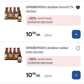 Grimbergen andijbier -50%