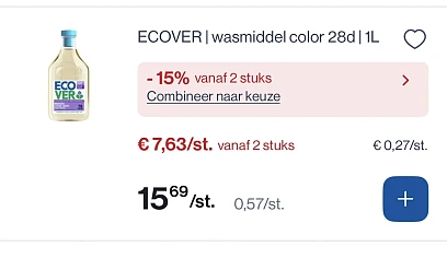 Ecover wasmiddel color 28 d