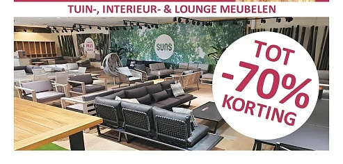 Mega magazijnverkoop van premium tuinmeubelen, interieur & lounge meubelen