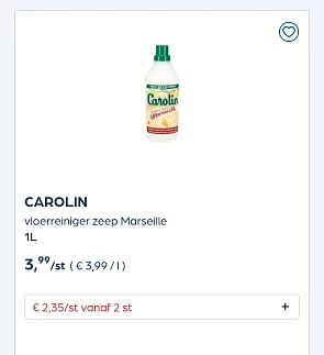 Colruyt CAROLIN vloerreiniger zeep Marseille