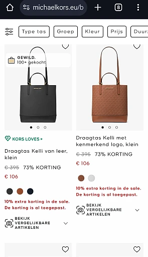 Michael Kors tot 73%